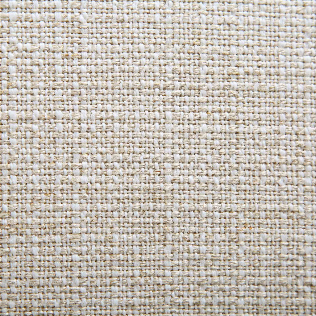 Divano curvo a 3 posti con cuscini a sfera, misto lino beige