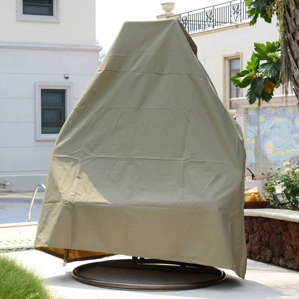 Poltrona sospesa a uovo LeisureMod per 2 persone con supporto - Amaca a dondolo da giardino in vimini di rattan, per interni ed esterni, con cuscini
