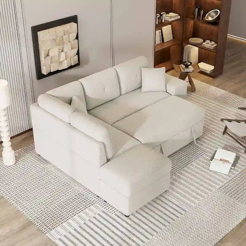 Modularna sofa na razvlačenje s tabureom za odlaganje, višenamjenski ležaj za dnevnu sobu