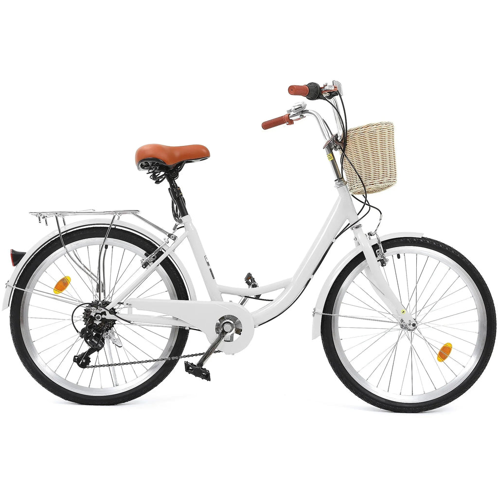 Moasis24/ 26 Cruiser-Fahrrad mit 7 Gängen, verstellbarer Tiefeinstieg, Pendlerfahrrad