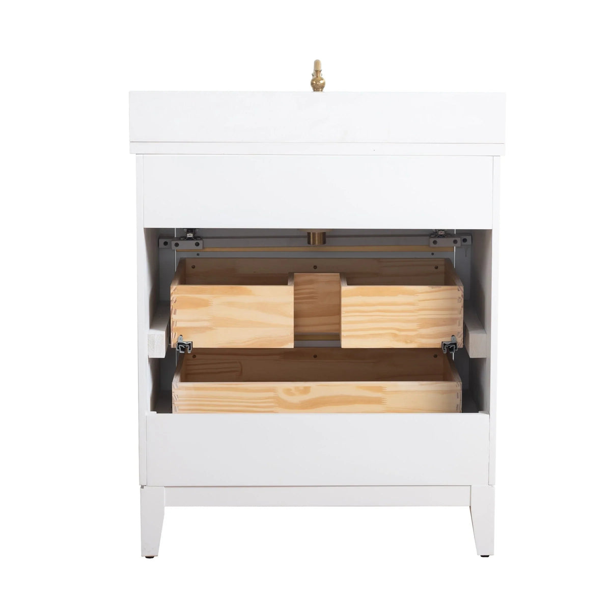 Badunterschrank von Vanity Art mit Keramikwaschbecken und Kunstmarmorplatte