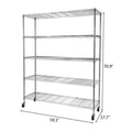 Scaffalatura in acciaio a 5 ripiani con ruote - (59.06 x 17.72 x 70.87)