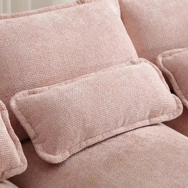 Modulares Ecksofa im Cloud-Stil fürs Wohnzimmer, modernes U-förmiges Sofa aus Chenille/Bouclé, bequemes Schlafsofa mit zwei Chaiselongues