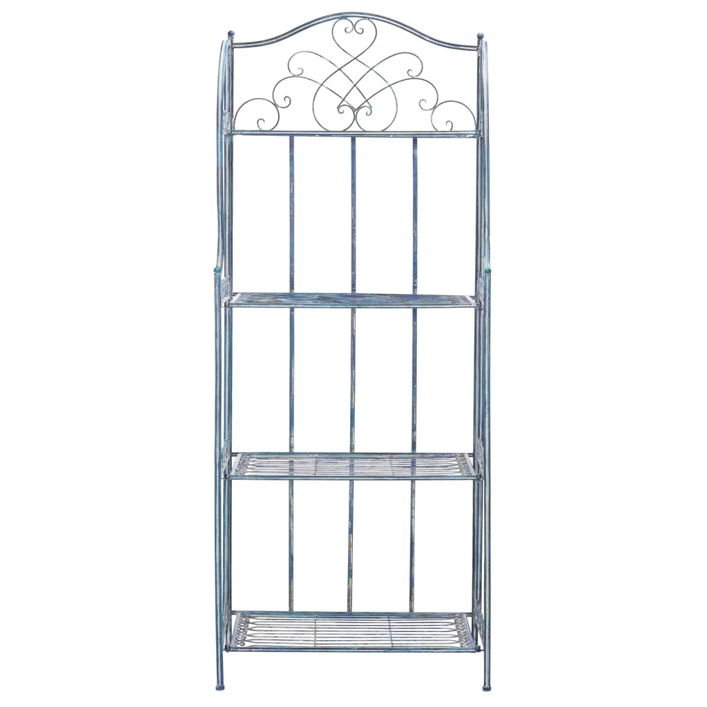 Scaffale portateglie da esterno SAFAVIEH Bryn in ferro battuto in stile vittoriano a 4 ripiani - 25 In. W x 15 In. D x 63 In. H - 25W x 15D x 63H