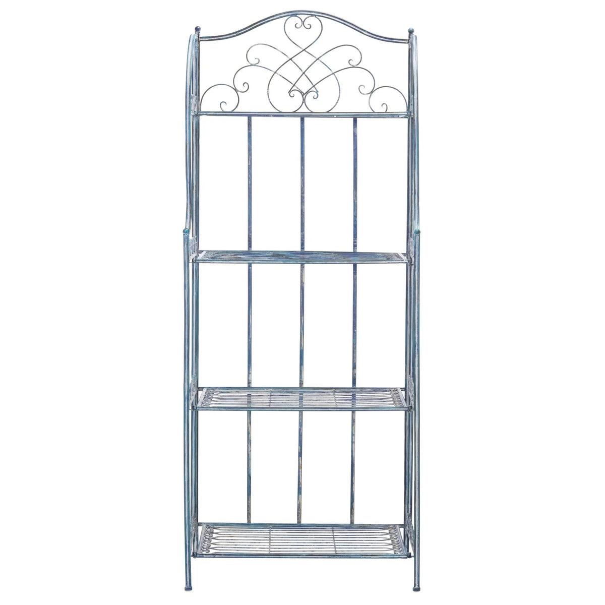 Scaffale portateglie da esterno SAFAVIEH Bryn in ferro battuto in stile vittoriano a 4 ripiani - 25 In. W x 15 In. D x 63 In. H - 25W x 15D x 63H