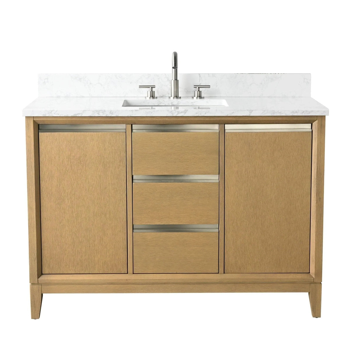 Badunterschrank von Vanity Art mit Keramikwaschbecken und Kunstmarmorplatte
