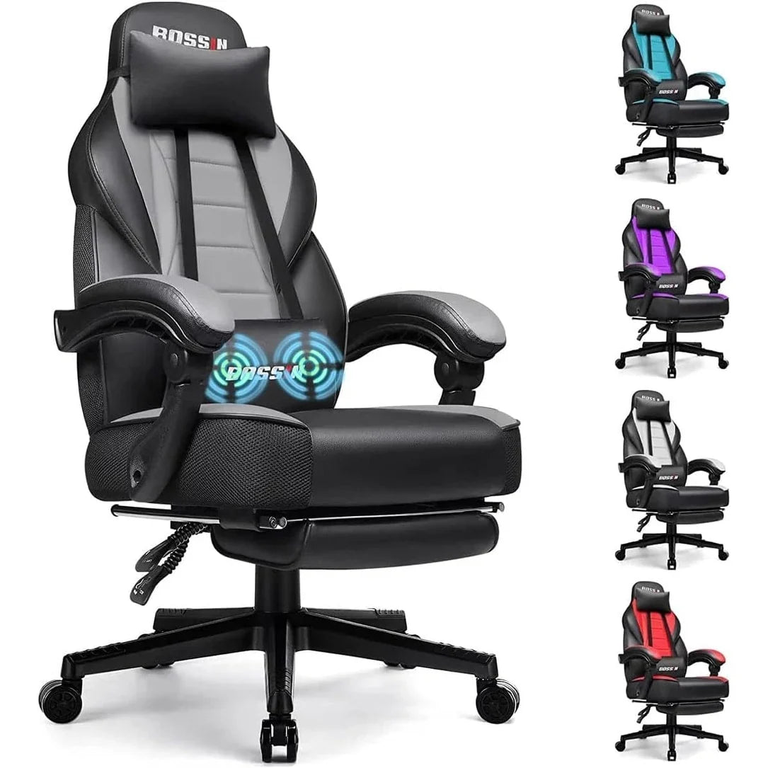 Sedia da gaming BOSSIN in stile corsa, per gamer robusti e alti, portata 300 lbs, schienale alto, sedia da computer