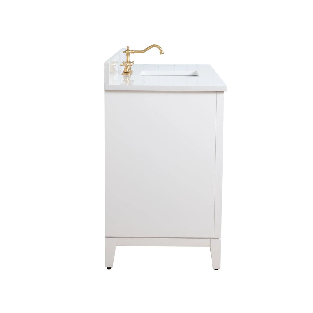 Badunterschrank von Vanity Art mit Keramikwaschbecken und Kunstmarmorplatte