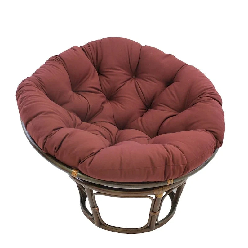 Sedia Papasan in rattan da 42 pollici con cuscino in twill