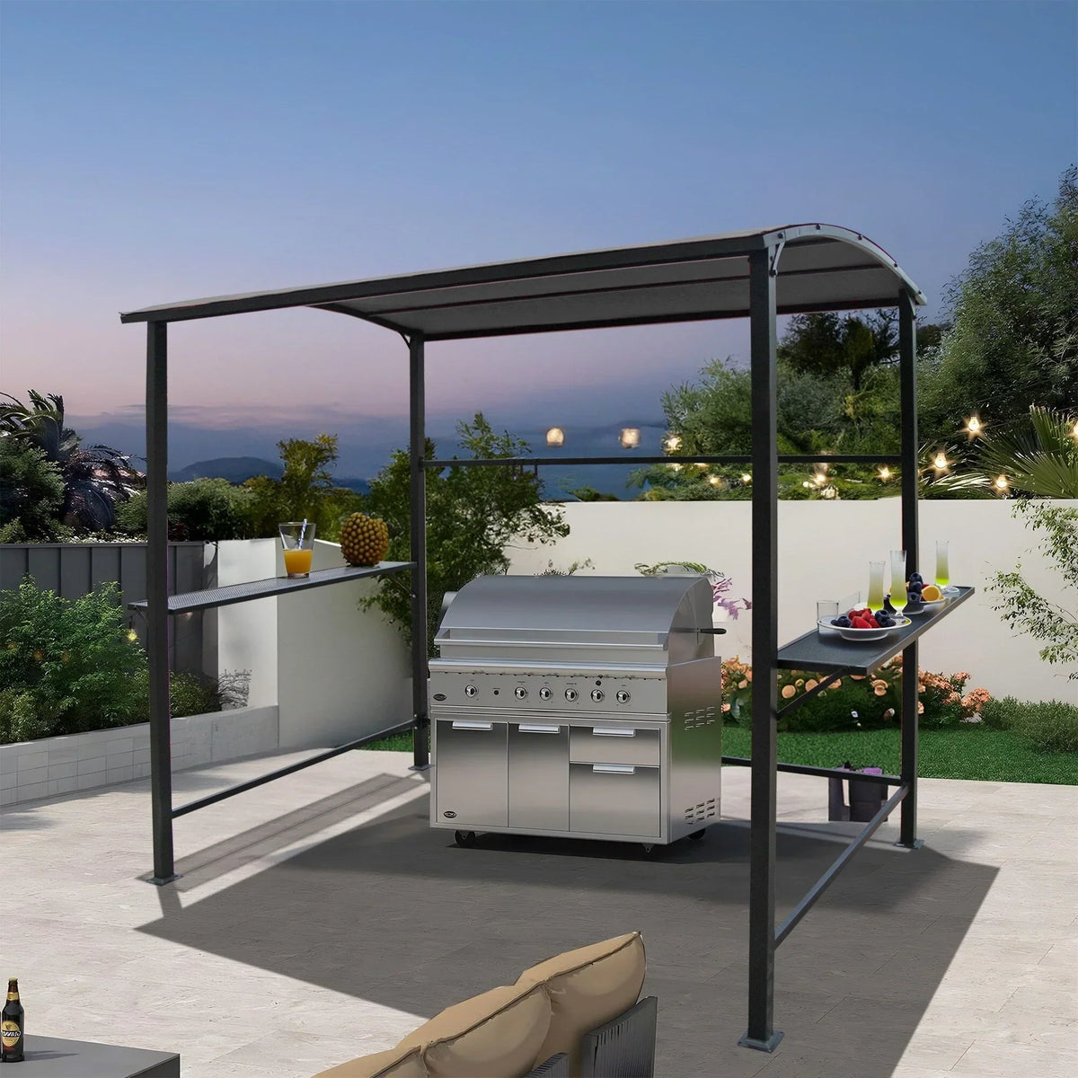 Gazebo da esterno per barbecue con telo, telaio in acciaio, 5 ft. x 8 ft.